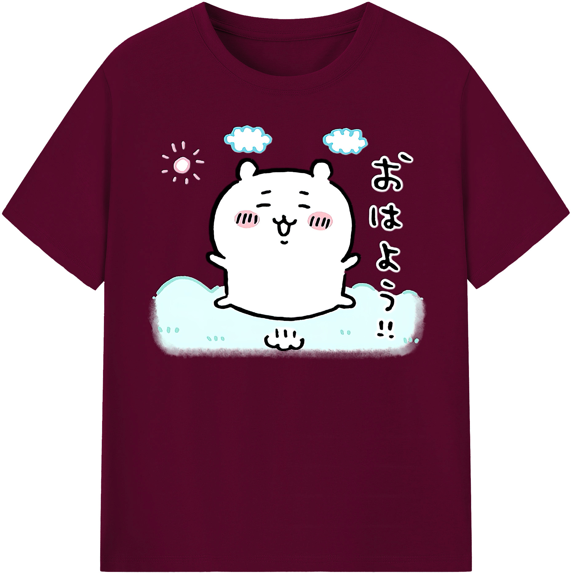 （画像用） ちいかわ ちいかわ Chii-kawa chiikawa レディースカジュアルプリントTシャツ（綿100％）